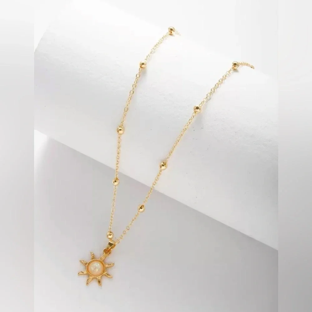 Gold Sun Pendant Necklace